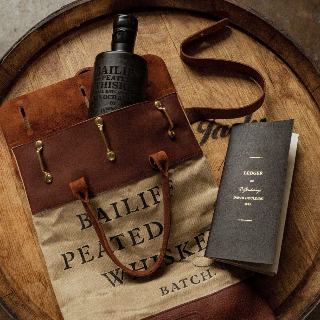 Granddad Jacks Craft Distillery Peated Single Malt (July 2022) Bailiff Whiskey Bank Bag & Ledger