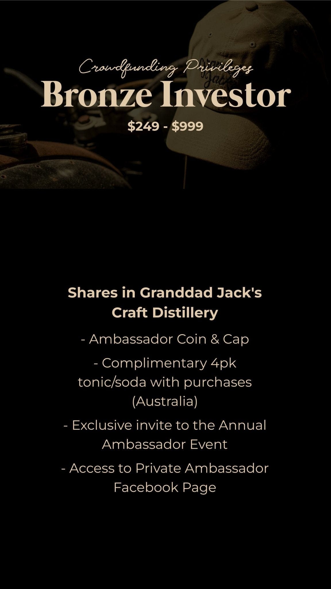 Granddad Jack's Craft Distillery Bronze Welcome Pack