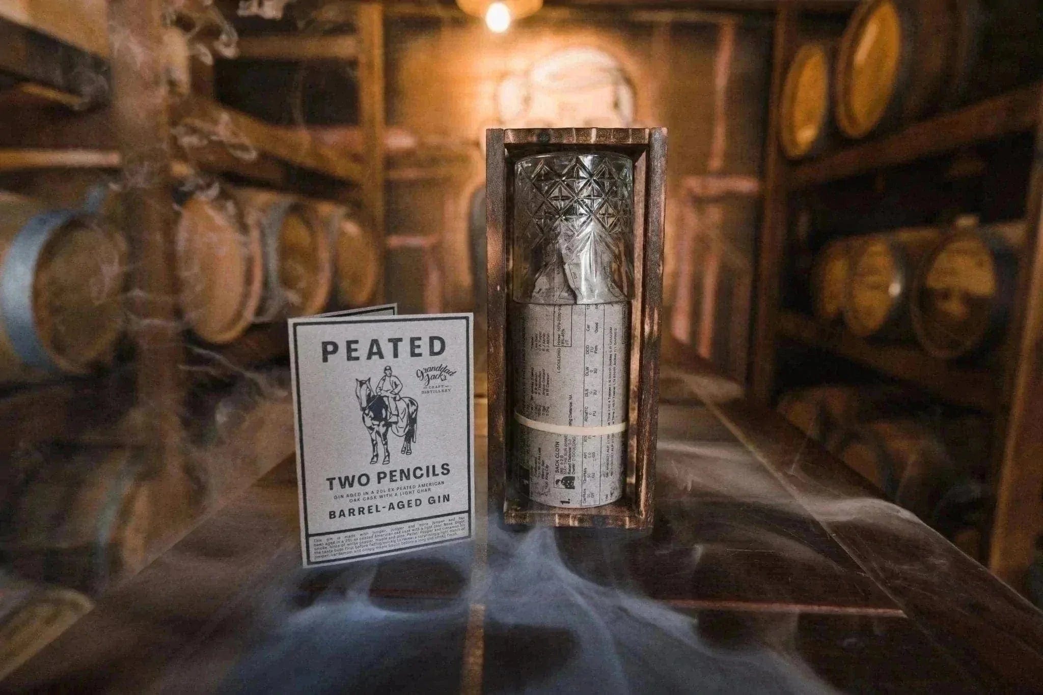 Granddad Jacks Craft Distillery Barrel Aged Two Pencils Pack Barrel-Aged Peated Two Pencils Gin