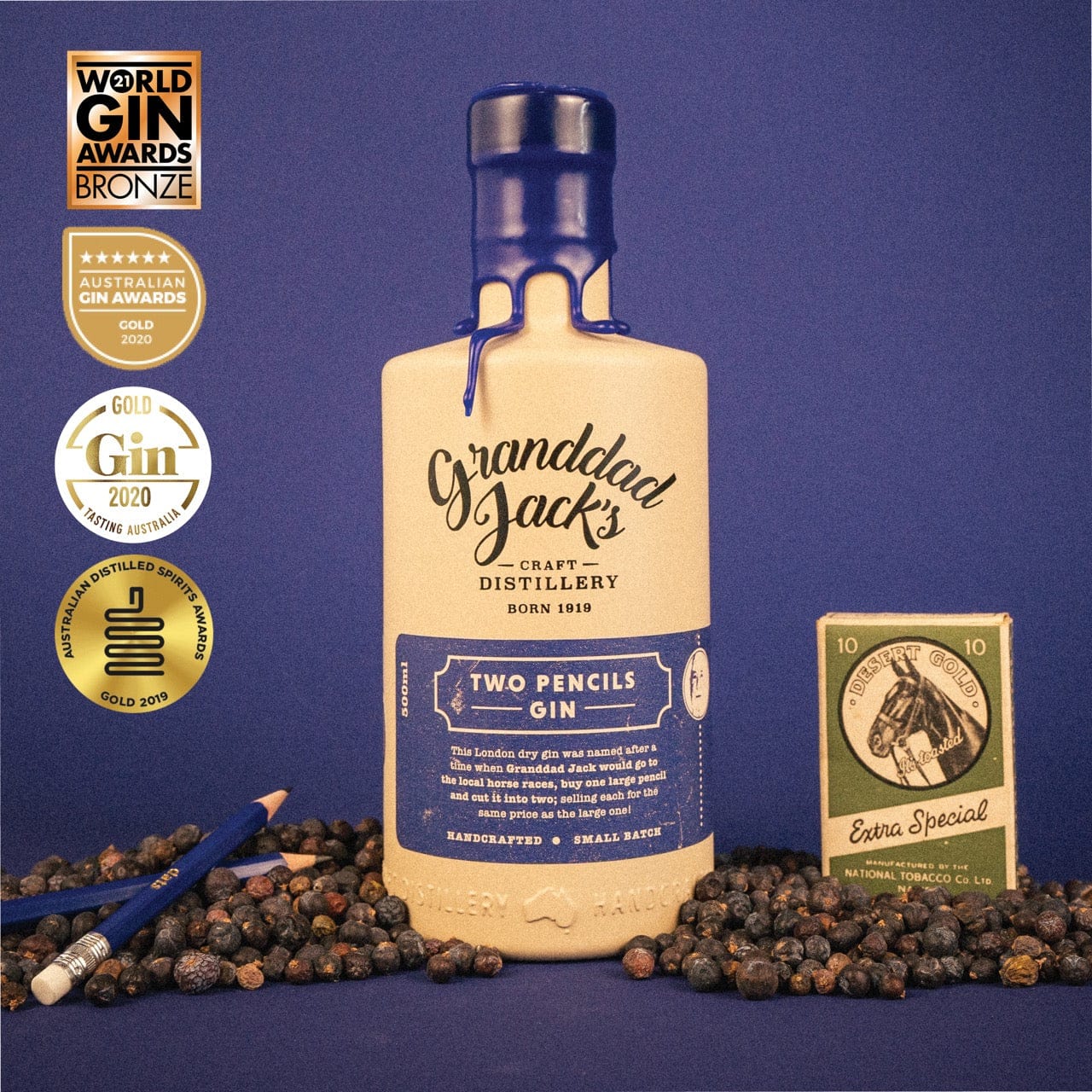 Two Pencils Gin 500ml - Granddad Jack's Craft Distillery