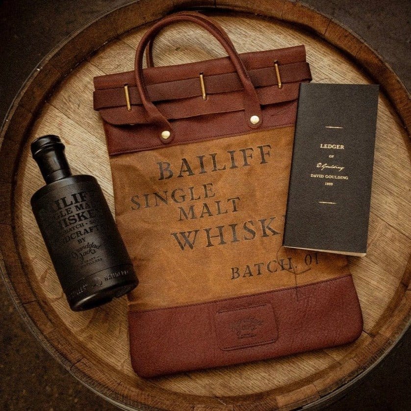 Granddad Jacks Craft Distillery Single Malt Bailiff Whiskey Bank Bag & Ledger