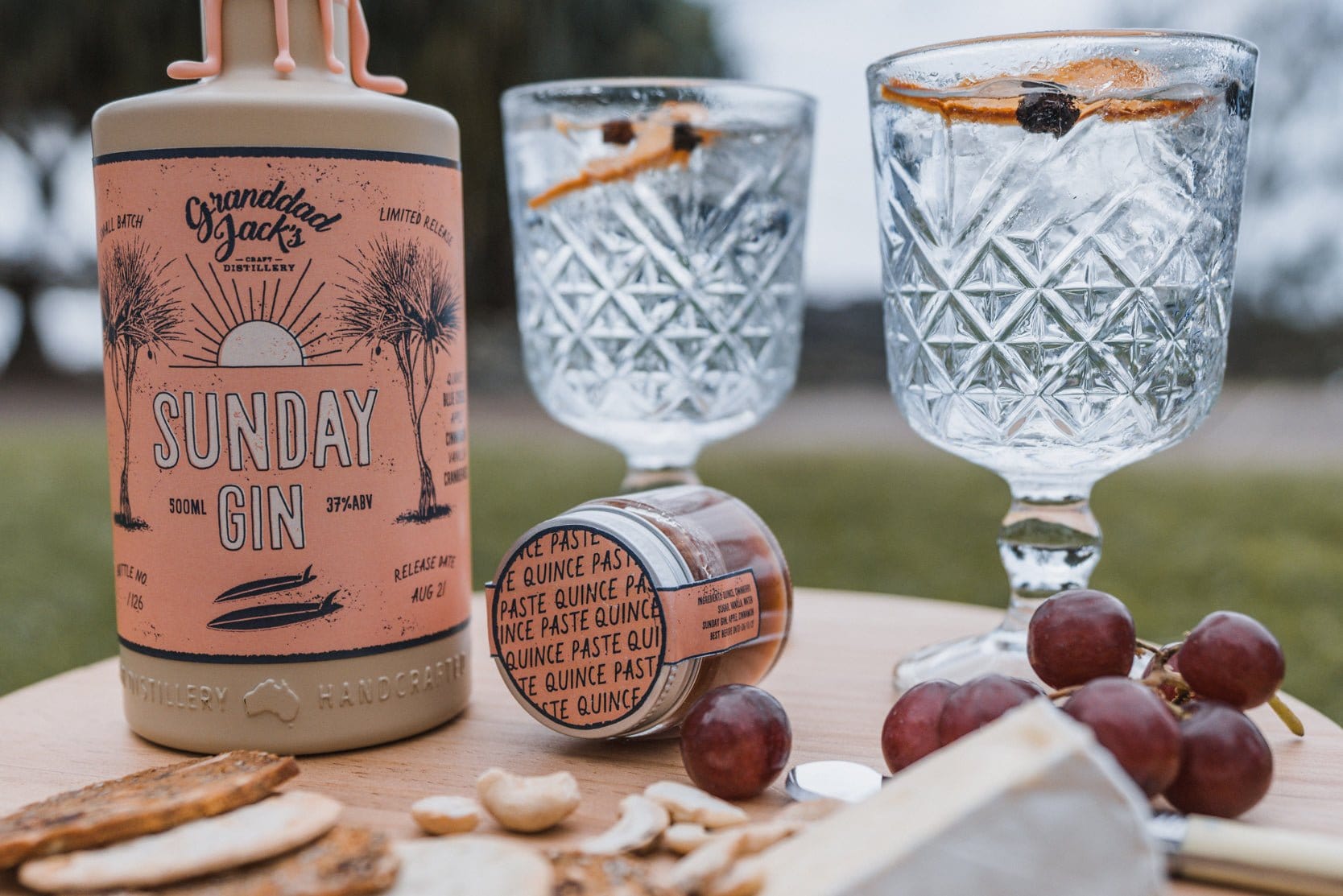 Granddad Jack's Craft Distillery 500ml Bottle & Quince Paste Sunday Gin & Quince Paste