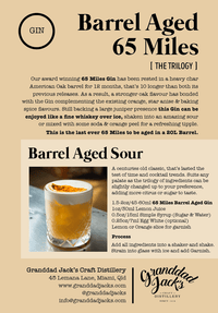 Thumbnail for Granddad Jacks Craft Distillery Barrel Aged 65 Miles Gin (January 2020)