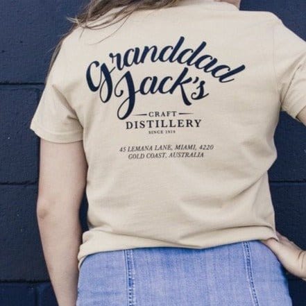 Granddad Jacks Craft Distillery X Small / Tan Women's Logo Tee