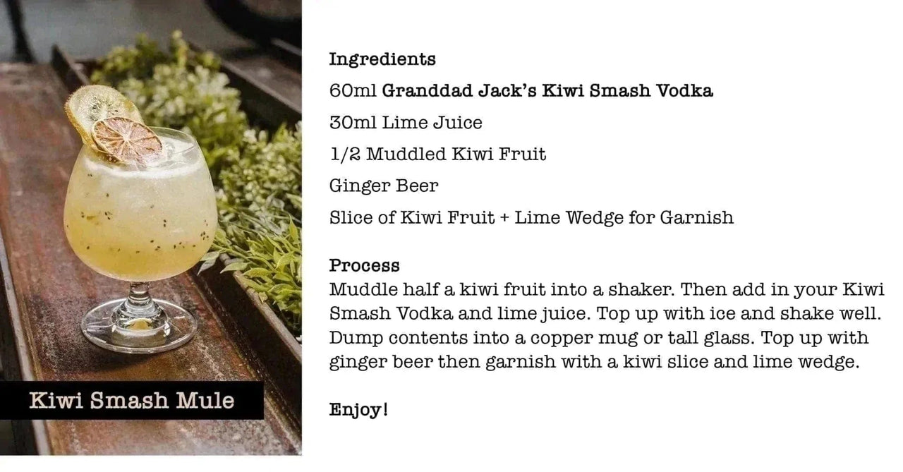 Kiwi Smash Vodka - Granddad Jack's Craft Distillery
