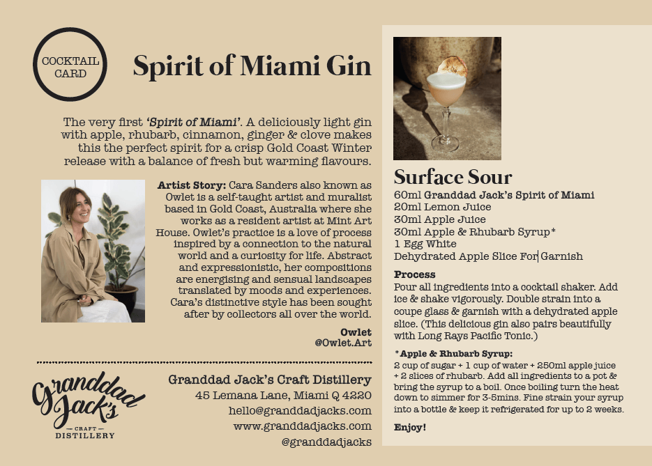 Granddad Jack's Craft Distillery 'Spirit of Miami' Surface Festival Gin